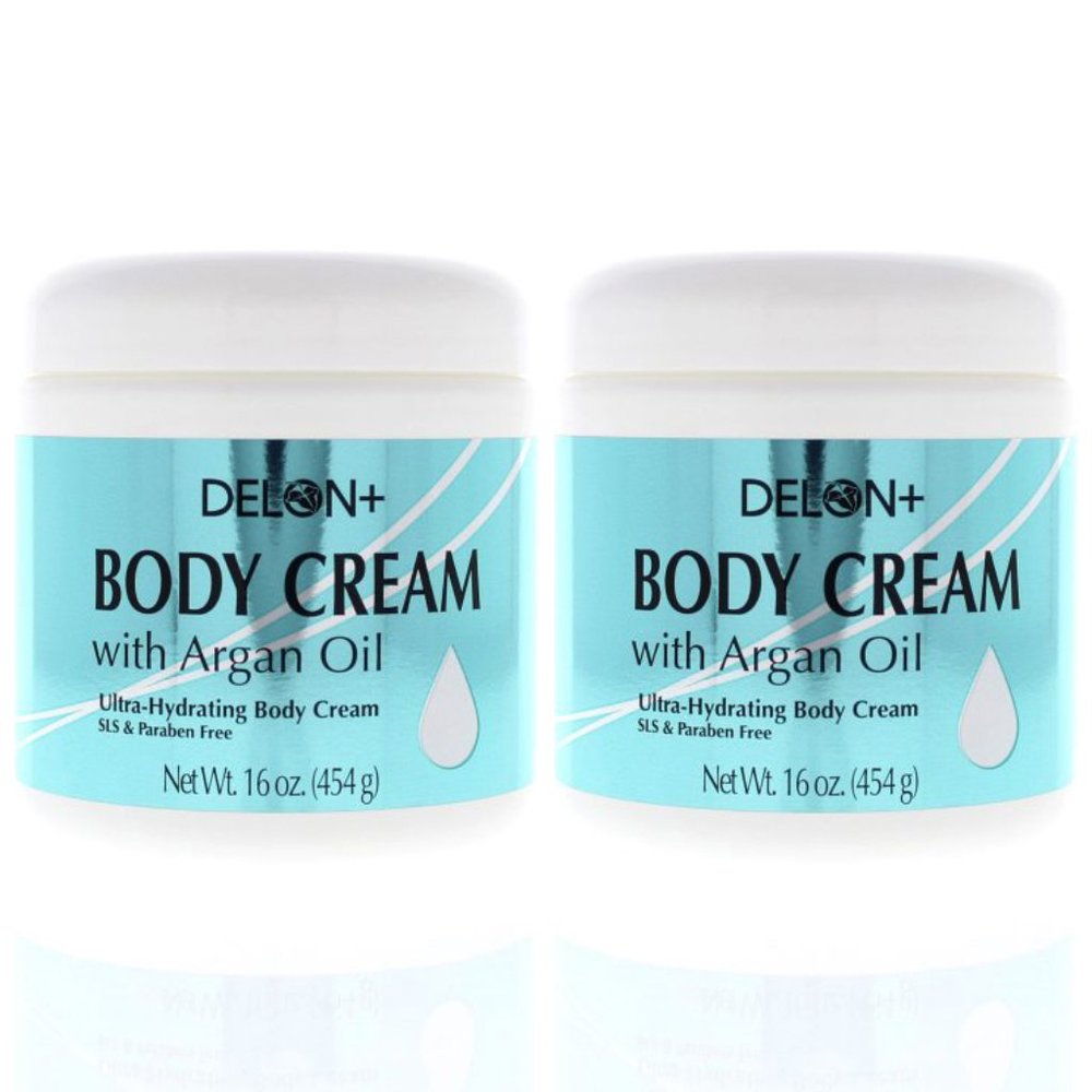 NEW DELON+ Body Cream with Argan Oil 16 oz / SLS & Paraben Free x 2